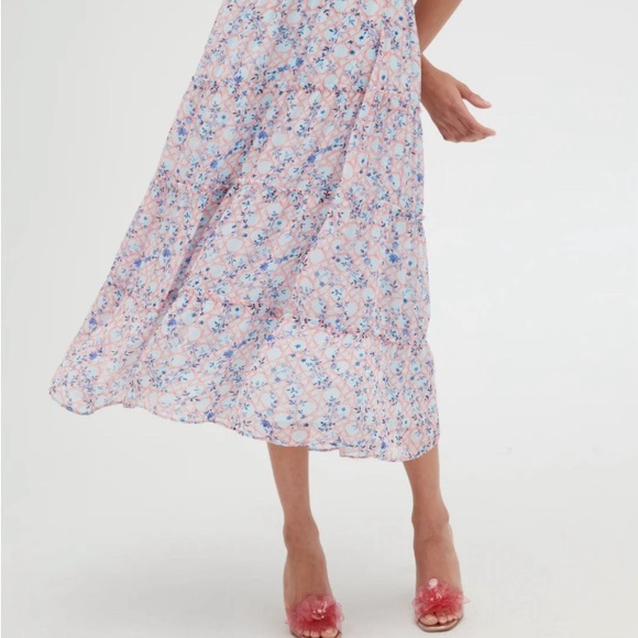 🦋HP🦋 NWT The Ribbon Ellie Nap Dress - Pink Basketweave Vine - Sz M - Picture 5 of 10